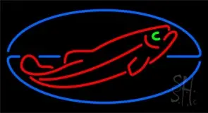 Fish Red Oval LED Neon Sign