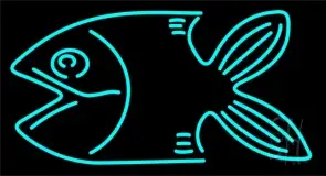 Fish Turquoise 1 LED Neon Sign