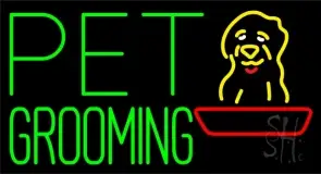 Green Pet Grooming Block 1 LED Neon Sign