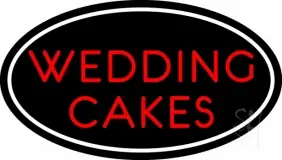 Oval Wedding Cakes LED Neon Sign