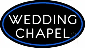 Oval White Wedding Chapel LED Neon Sign
