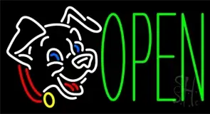 Puppies Open 2 LED Neon Sign