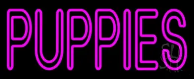 Puppies Purple LED Neon Sign