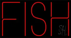 Red Fish Block LED Neon Sign