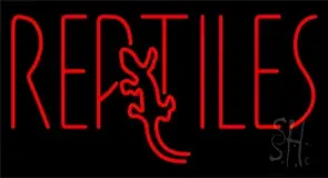 Red Reptiles Block 2 LED Neon Sign