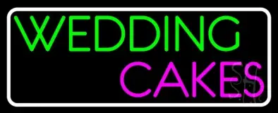 White Border Wedding Cakes LED Neon Sign