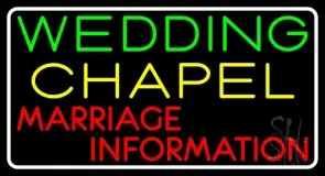 White Border Wedding Chapel Marriage Information LED Neon Sign