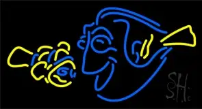Yellow Blue Fish 3 LED Neon Sign