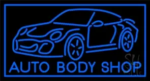 Blue Auto Body Shop LED Neon Sign
