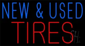 Blue New And Used Red Tires LED Neon Sign