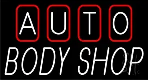 Double Stroke Auto Body Shop LED Neon Sign