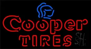 Double Stroke Cooper Tires 1 LED Neon Sign