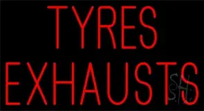 Red Tyres Exhausts 1 LED Neon Sign