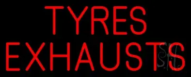 Red Tyres Exhausts 2 LED Neon Sign