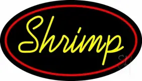 Shrimp Cursive 2 LED Neon Sign
