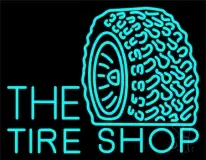 The Tire Shop Turquoise Logo LED Neon Sign