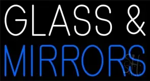 White Glass And Blue Mirrors LED Neon Sign