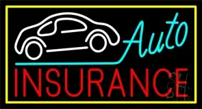 Auto Insurance White Car Logo LED Neon Sign