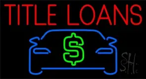 Auto Red Title Loans Car Logo LED Neon Sign
