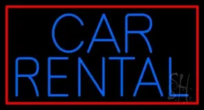 Blue Car Rental LED Neon Sign
