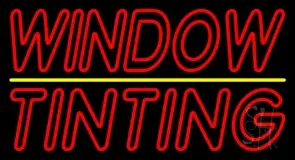 Double Stroke Window Tinting Yellow Line LED Neon Sign