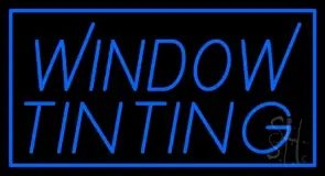 Blue Window Tinting With Border LED Neon Sign