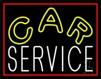 Car Service Red Border LED Neon Sign