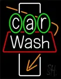 White Car Wash Orange Arrow LED Neon Sign