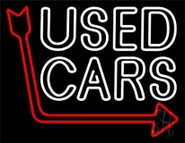 Double Stroke Used Cars Red Arrow LED Neon Sign
