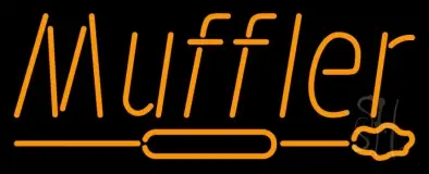 Orange Muffler With Logo LED Neon Sign