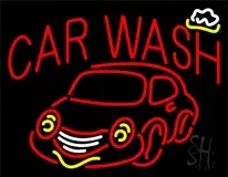Red Car Wash With Logo LED Neon Sign