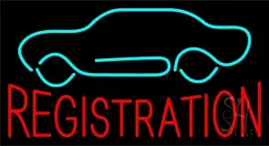 Red Registration Car Logo LED Neon Sign