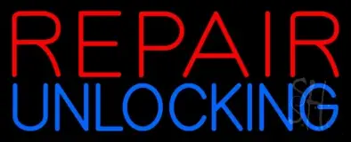 Red Repair Blue Unlocking Block LED Neon Sign