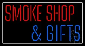 Smoke Shop And Gifts With Border LED Neon Sign