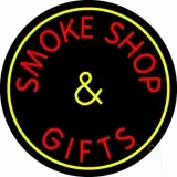 Smoke Shop And Gifts With Yellow Border LED Neon Sign