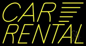 Yellow Car Rental LED Neon Sign
