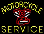 Yellow Motorcycle Service LED Neon Sign
