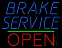 Blue Brake Service Open LED Neon Sign