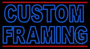 Blue Custom Framing With Lines LED Neon Sign