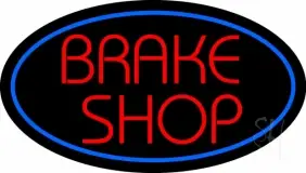 Brake Shop With Oval LED Neon Sign