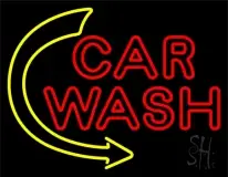 Double Stroke Car Wash With Arrow 1 LED Neon Sign