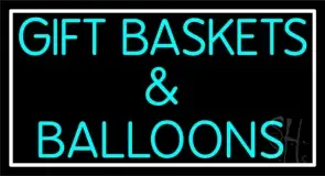 Gift Baskets Balloons With Border LED Neon Sign