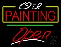 Oil Painting Green Line Open LED Neon Sign