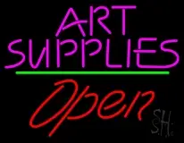 Pink Art Supplies Block With Open 2 LED Neon Sign