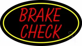 Red Brake Check LED Neon Sign