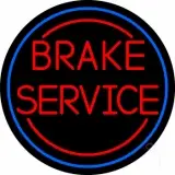 Red Brake Service Blue Circle LED Neon Sign