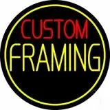Red Custom Yellow Framing With Circle LED Neon Sign