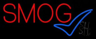 Red Smog Blue Check Logo 1 LED Neon Sign