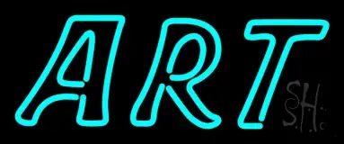 Turquoise Double Stroke Art LED Neon Sign