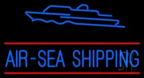Blue Air Sea Shipping Red Double Line LED Neon Sign